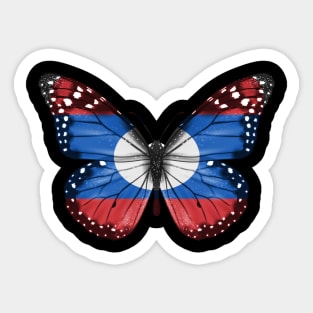 Lao Flag  Butterfly - Gift for Lao From Laos Sticker